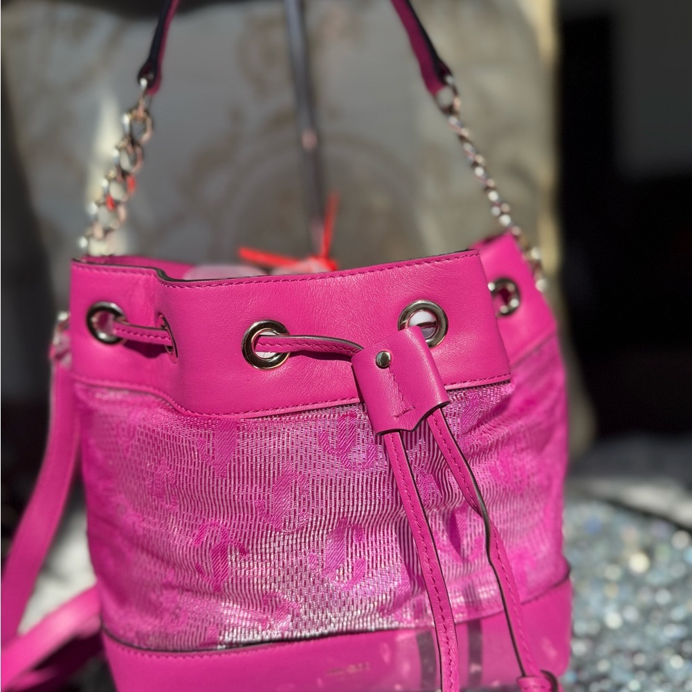 NWT JIMMY CHOO LEATHER MASH BAG - Picture 5 of 9